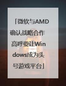 微软与AMD确认战略合作 高呼要让Windows成为头号游戏平台