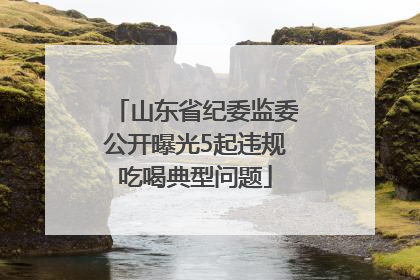 山东省纪委监委公开曝光5起违规吃喝典型问题