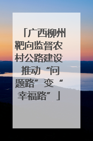 广西柳州靶向监督农村公路建设 推动“问题路”变“幸福路”