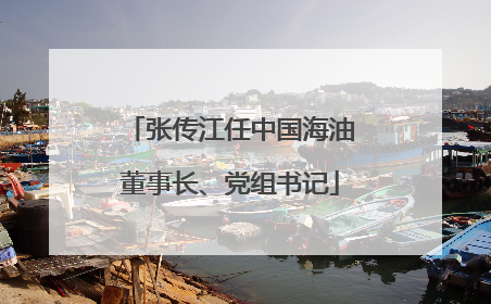 张传江任中国海油董事长、党组书记