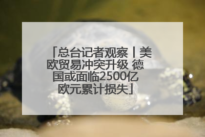 总台记者观察丨美欧贸易冲突升级 德国或面临2500亿欧元累计损失