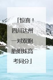惊喜！四川达州一对双胞胎姐妹高考同分