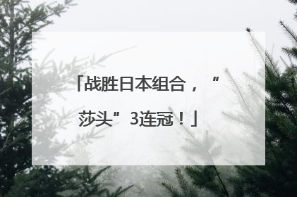战胜日本组合，“莎头”3连冠！