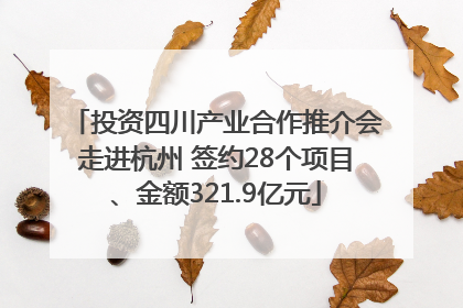 投资四川产业合作推介会走进杭州 签约28个项目、金额321.9亿元