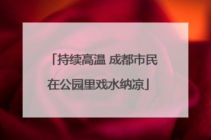 持续高温 成都市民在公园里戏水纳凉