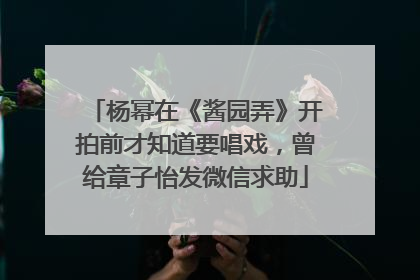 杨幂在《酱园弄》开拍前才知道要唱戏，曾给章子怡发微信求助