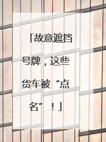 故意遮挡号牌，这些货车被“点名”！
