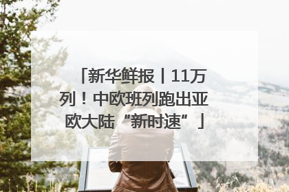 新华鲜报丨11万列！中欧班列跑出亚欧大陆“新时速”