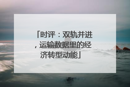 时评：双轨并进，运输数据里的经济转型动能