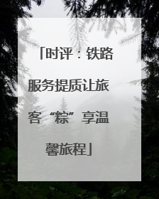 时评：铁路服务提质让旅客“粽”享温馨旅程