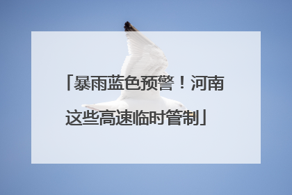 暴雨蓝色预警！河南这些高速临时管制