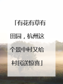 有花有草有田园，杭州这个景中村又给村民送惊喜