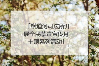 横道河司法所开展全民禁毒宣传月主题系列活动