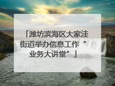 潍坊滨海区大家洼街道举办信息工作“业务大讲堂”