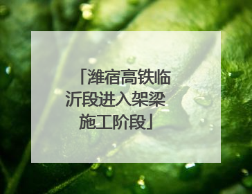 潍宿高铁临沂段进入架梁施工阶段