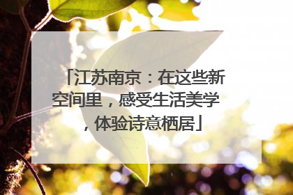江苏南京：在这些新空间里，感受生活美学，体验诗意栖居