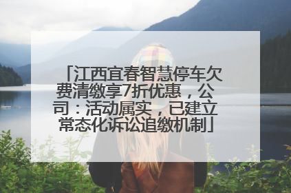 江西宜春智慧停车欠费清缴享7折优惠，公司：活动属实，已建立常态化诉讼追缴机制