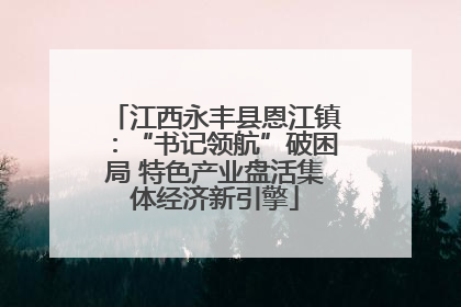 江西永丰县恩江镇：“书记领航”破困局 特色产业盘活集体经济新引擎