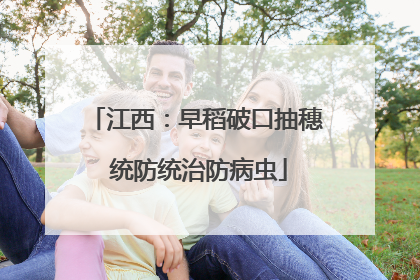 江西：早稻破口抽穗 统防统治防病虫