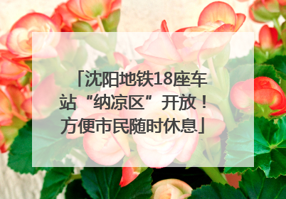 沈阳地铁18座车站“纳凉区”开放！方便市民随时休息