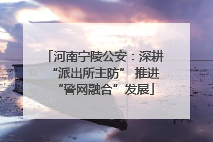 河南宁陵公安：深耕“派出所主防” 推进“警网融合”发展