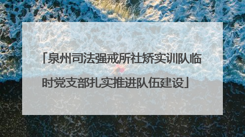 泉州司法强戒所社矫实训队临时党支部扎实推进队伍建设