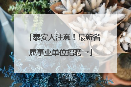 泰安人注意！最新省属事业单位招聘→