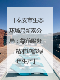 泰安市生态环境局新泰分局：靠前服务，精准护航绿色生产