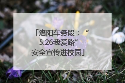 洛阳车务段：“5.26我爱路”安全宣传进校园