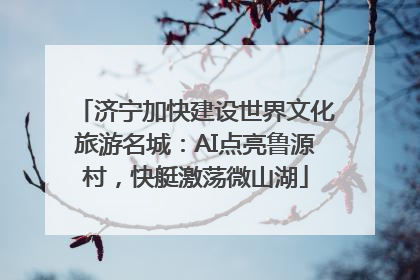 济宁加快建设世界文化旅游名城：AI点亮鲁源村，快艇激荡微山湖