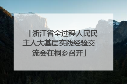 浙江省全过程人民民主人大基层实践经验交流会在桐乡召开