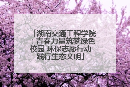 湖南交通工程学院：青春力量筑梦绿色校园 环保志愿行动践行生态文明
