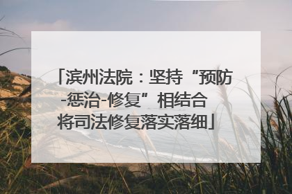 滨州法院：坚持“预防-惩治-修复”相结合 将司法修复落实落细