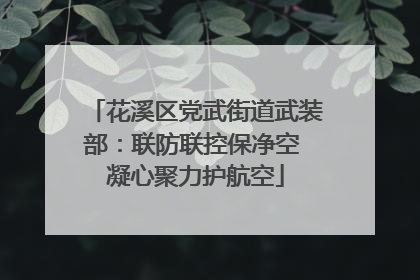 花溪区党武街道武装部：联防联控保净空 凝心聚力护航空