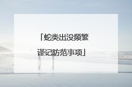 蛇类出没频繁 谨记防范事项