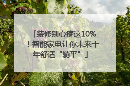 装修别心疼这10%！智能家电让你未来十年舒适“躺平”