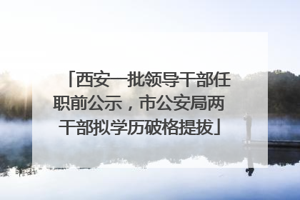 西安一批领导干部任职前公示，市公安局两干部拟学历破格提拔