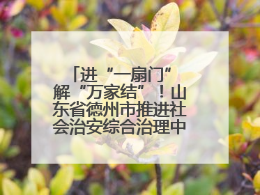 进“一扇门” 解“万家结”！山东省德州市推进社会治安综合治理中心规范化建设