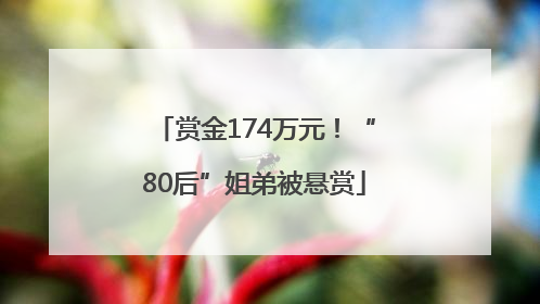 赏金174万元！“80后”姐弟被悬赏