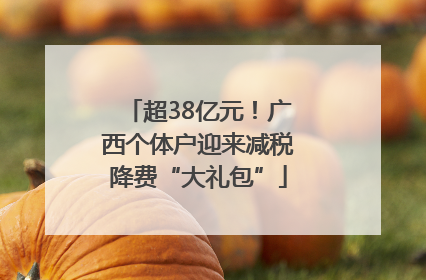 超38亿元！广西个体户迎来减税降费“大礼包”