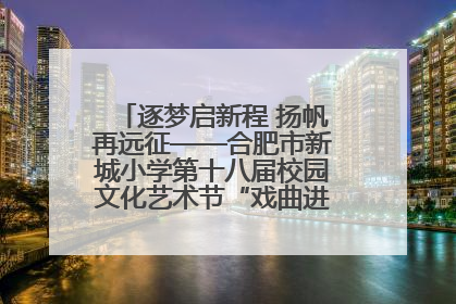 逐梦启新程 扬帆再远征——合肥市新城小学第十八届校园文化艺术节“戏曲进校园专场演出”