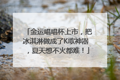 金运唱唱杯上市，把冰淇淋做成了K歌神器，夏天想不火都难！