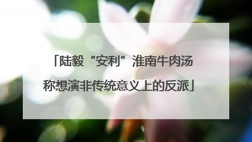陆毅“安利”淮南牛肉汤 称想演非传统意义上的反派