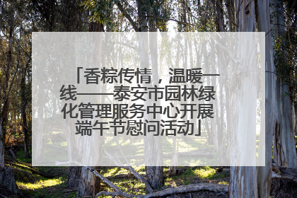 香粽传情，温暖一线——泰安市园林绿化管理服务中心开展端午节慰问活动