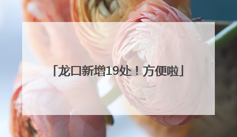 龙口新增19处！方便啦