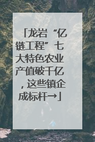 龙岩“亿链工程”七大特色农业产值破千亿，这些镇企成标杆→
