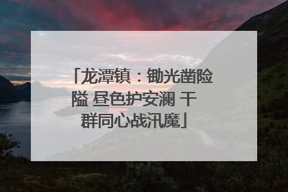 龙潭镇：锄光凿险隘 昼色护安澜 干群同心战汛魔