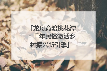 龙舟竞渡桃花潭：千年民俗激活乡村振兴新引擎