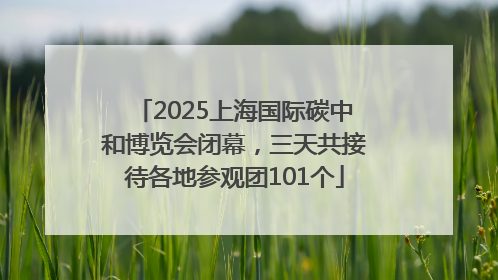 2025上海国际碳中和博览会闭幕，三天共接待各地参观团101个