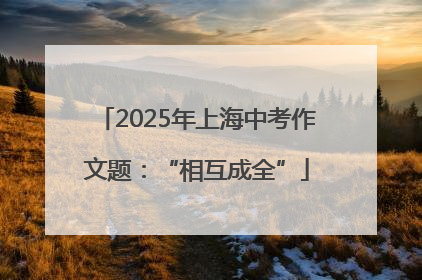 2025年上海中考作文题：“相互成全”